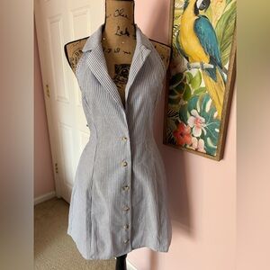 Striped Collared Shirt Dress